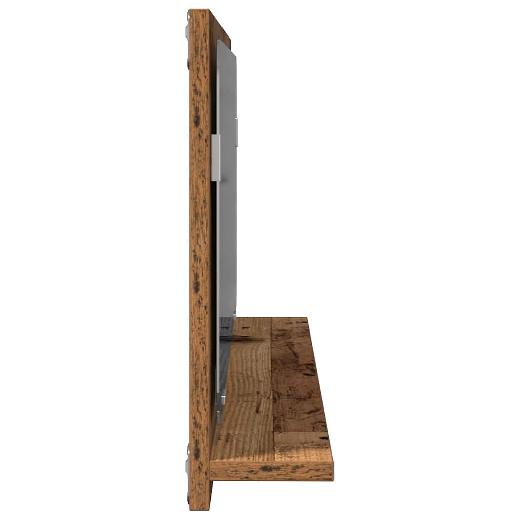 Spiegelablage mit Regal Altholz 90 x 10,5 x 37 cm Holzwerkstoff