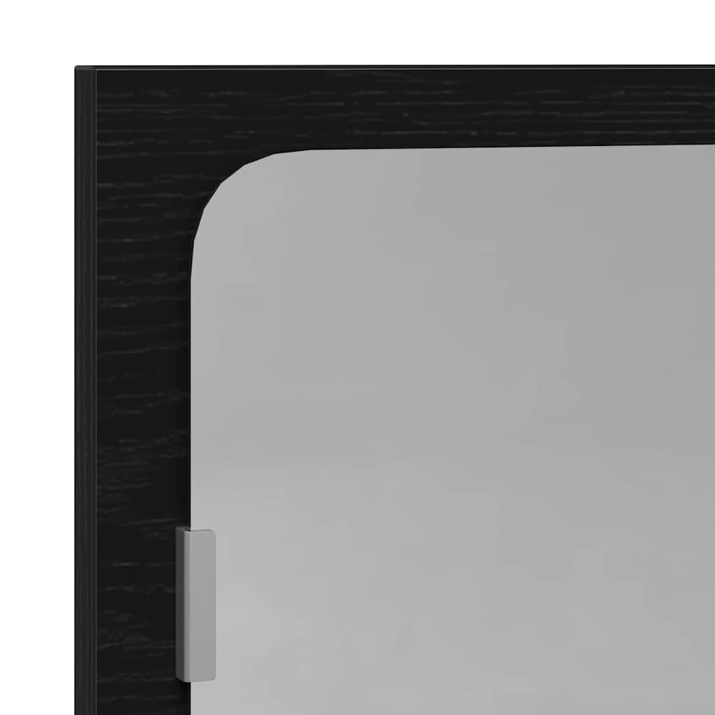 Spiegelablage mit Regal Schwarz Eichen-Optik 90 x 10,5 x 37 cm