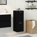 Badezimmerschrank mit Tür Schwarz Eichen-Optik 30 x 30 x 80 cm