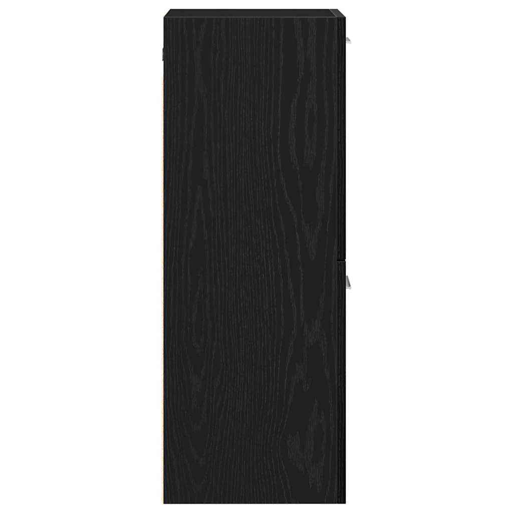 Badezimmerschrank mit Tür Schwarz Eichen-Optik 30 x 30 x 80 cm