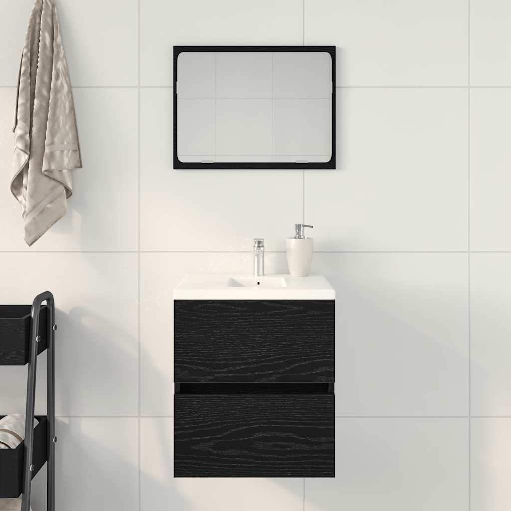 Waschbeckenunterschrank Eiche schwarz 41x38,5x45 cm Holzwerkstoff
