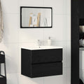 Spülbeckenschrank Schwarz Eiche 60x38,5x45 cm Holzwerkstoff