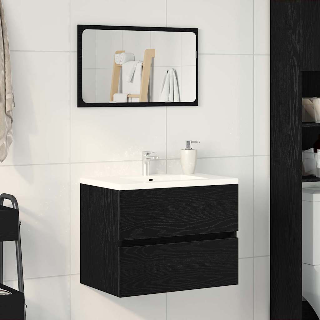 Spülbeckenschrank Schwarz Eiche 60x38,5x45 cm Holzwerkstoff