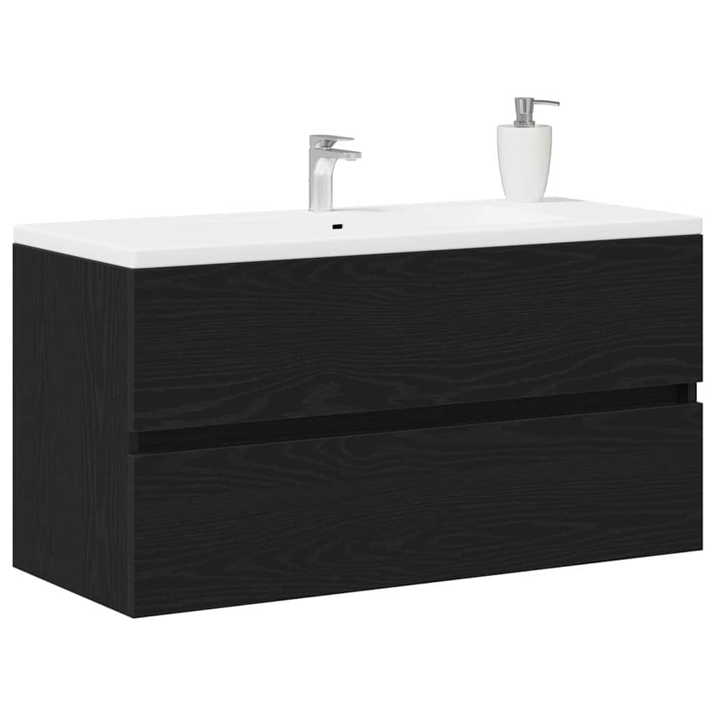 Spülbeckenschrank Schwarz Eiche 90x38,5x45 cm Holzwerkstoff