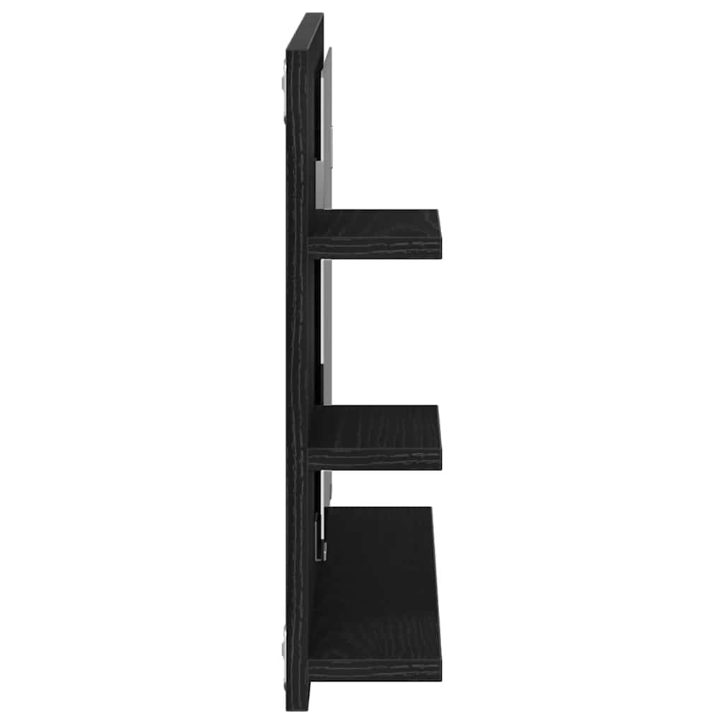 Badspiegel Schwarz Eichen-Optik 60x10,5x45 cm Holzwerkstoff