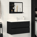 Badspiegel Schwarz Eichen-Optik 60x10,5x45 cm Holzwerkstoff