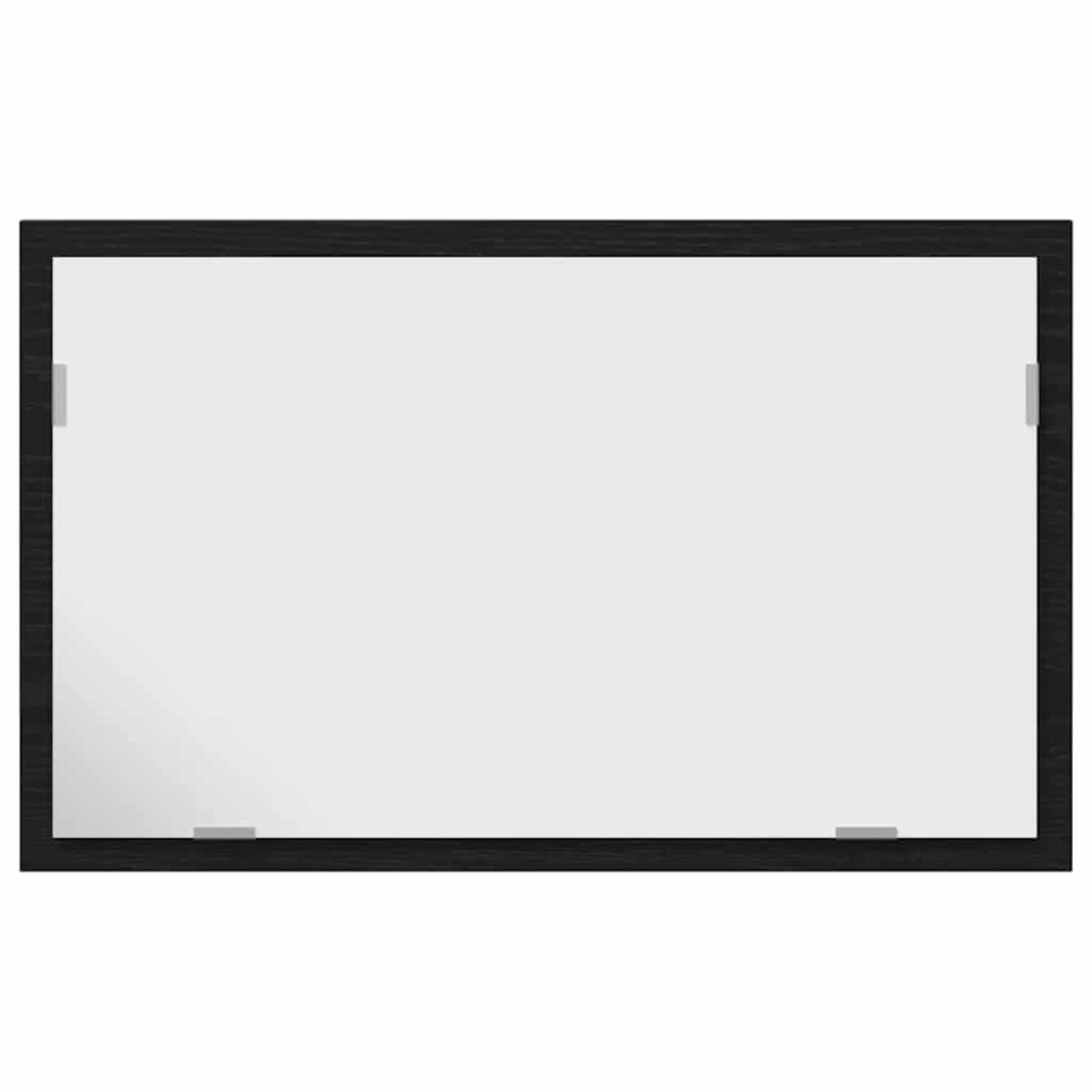 Badspiegel mit LED-Leuchten Schwarz Eichen-Optik 60x8,5x37 cm