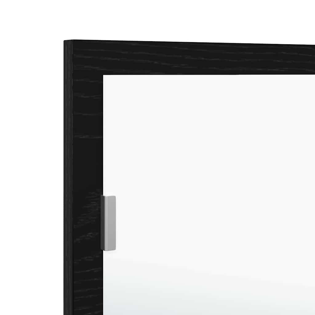 LED-Badezimmerspiegel Schwarz Eichen-Optik 100 x 8,5 x 37 cm