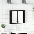 Badezimmerspiegelschrank Schwarz Eichen-Optik 60 x 12 x 45 cm