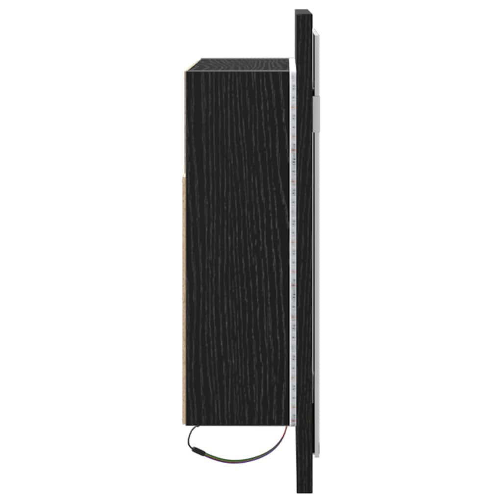 Badezimmerspiegelschrank Schwarz Eichen-Optik 60 x 12 x 45 cm