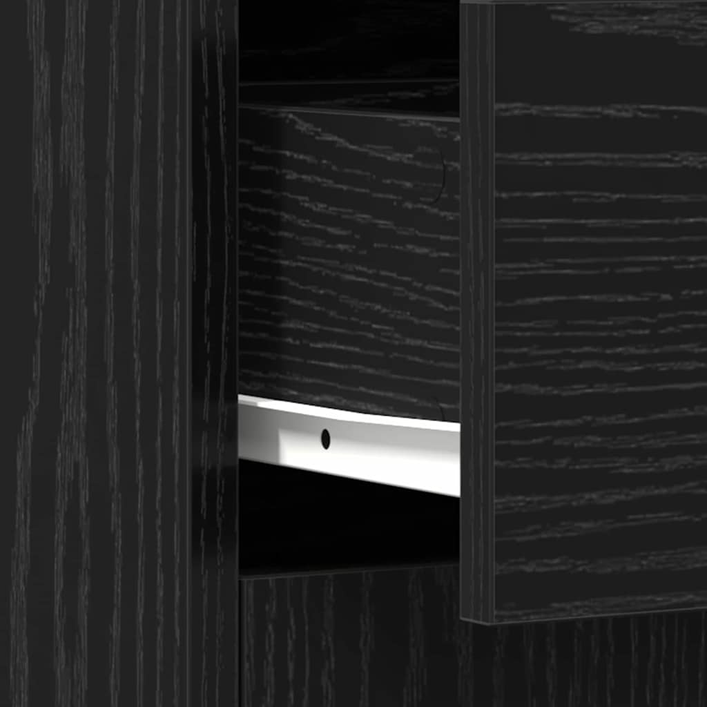 Badezimmerschrank mit Tür Schwarz Eichen-Optik 60 x 33 x 80 cm