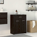 Badezimmerschrank mit Tür Schwarz Eichen-Optik 60 x 33 x 80 cm