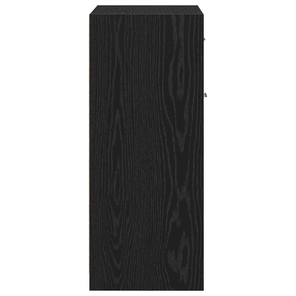 Badezimmerschrank mit Tür Schwarz Eichen-Optik 60 x 33 x 80 cm