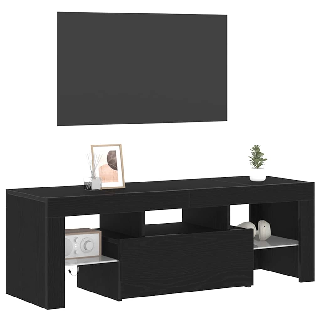 TV-Schränk Schwarz Eichen-Optik 120 x 35 x 40 cm Holzwerkstoff