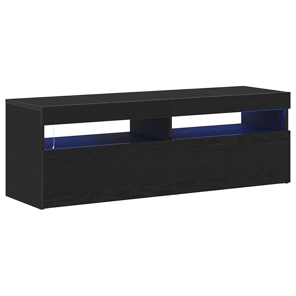 TV-Schränk Schwarz Eichen-Optik 120 x 35 x 40 cm Holzwerkstoff