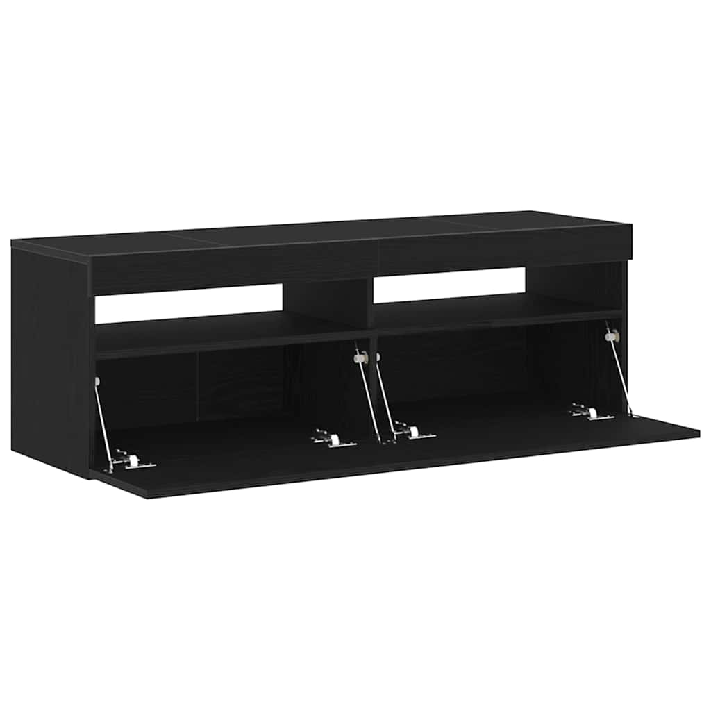 TV-Schränk Schwarz Eichen-Optik 120 x 35 x 40 cm Holzwerkstoff