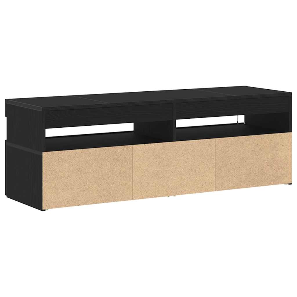 TV-Schränk Schwarz Eichen-Optik 120 x 35 x 40 cm Holzwerkstoff