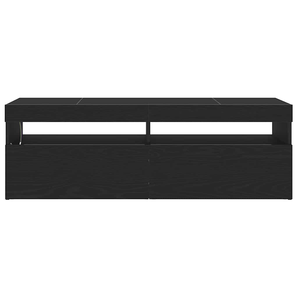 TV-Schränk Schwarz Eichen-Optik 120 x 35 x 40 cm Holzwerkstoff
