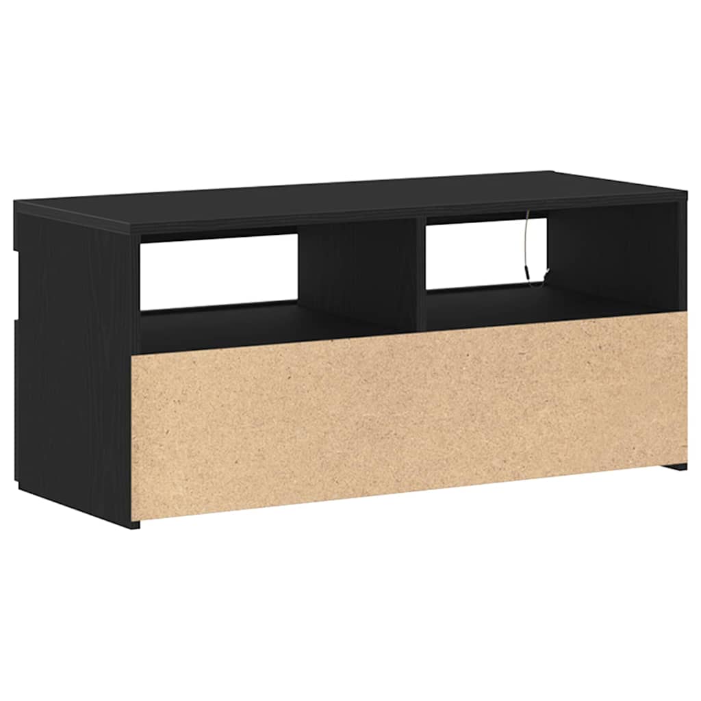 TV-Schränk Schwarz Eichen-Optik 90 x 35 x 40 cm Holzwerkstoff