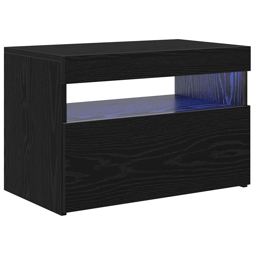 TV-Schränk Schwarz Eichen-Optik 60 x 35 x 40 cm Holzwerkstoff