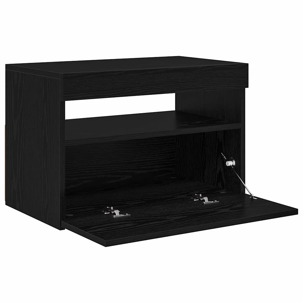 TV-Schränk Schwarz Eichen-Optik 60 x 35 x 40 cm Holzwerkstoff