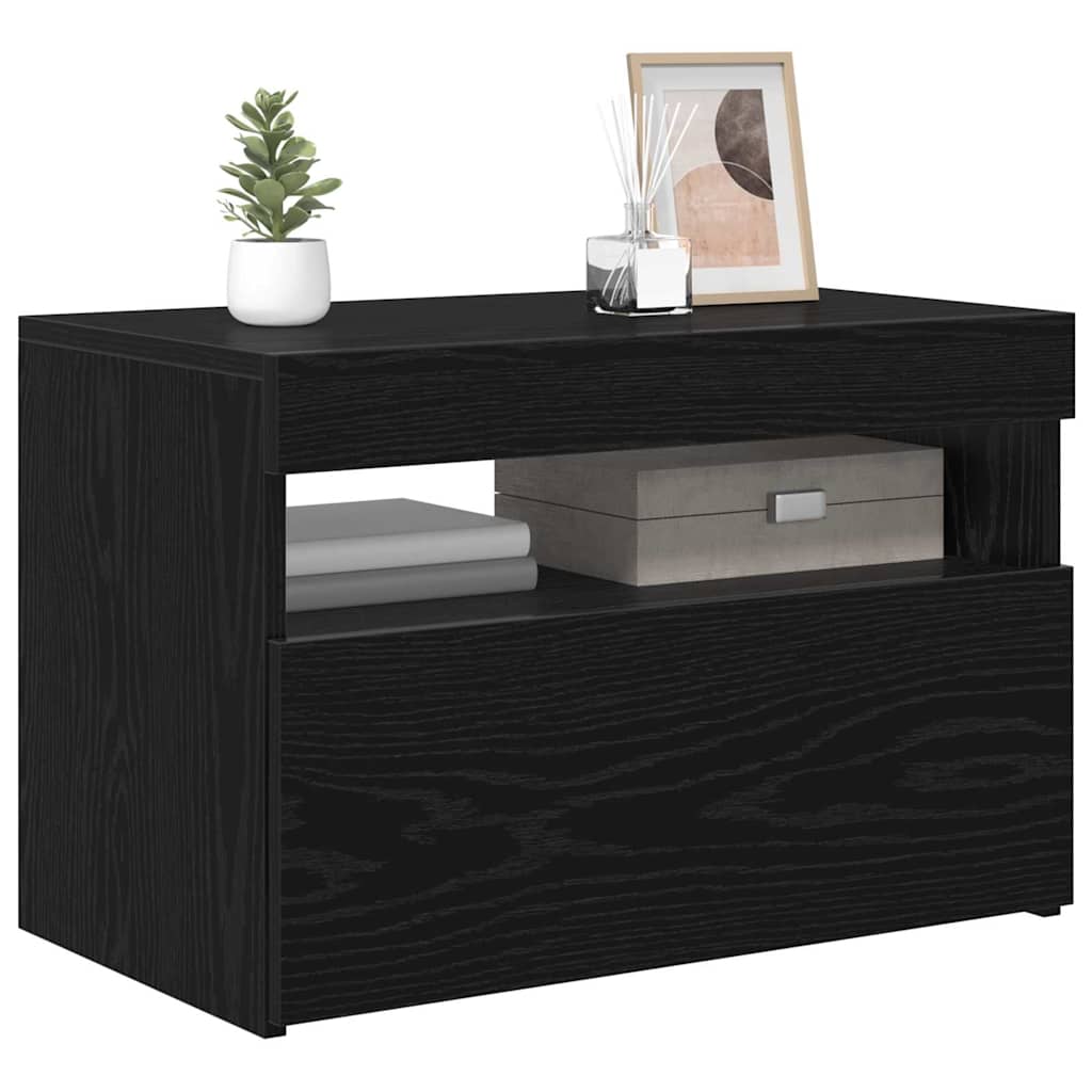 TV-Schränk Schwarz Eichen-Optik 60 x 35 x 40 cm Holzwerkstoff