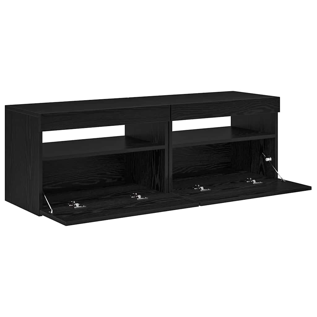 TV-Schränk mit LED 2 pcs Schwarz Eichen-Optik 60 x 35 x 40 cm