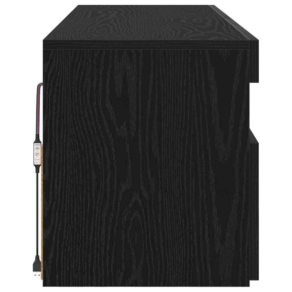 TV-Schränk mit LED 2 pcs Schwarz Eichen-Optik 60 x 35 x 40 cm