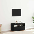 TV-Schränk Schwarz Eichen-Optik 75 x 35 x 40 cm Holzwerkstoff