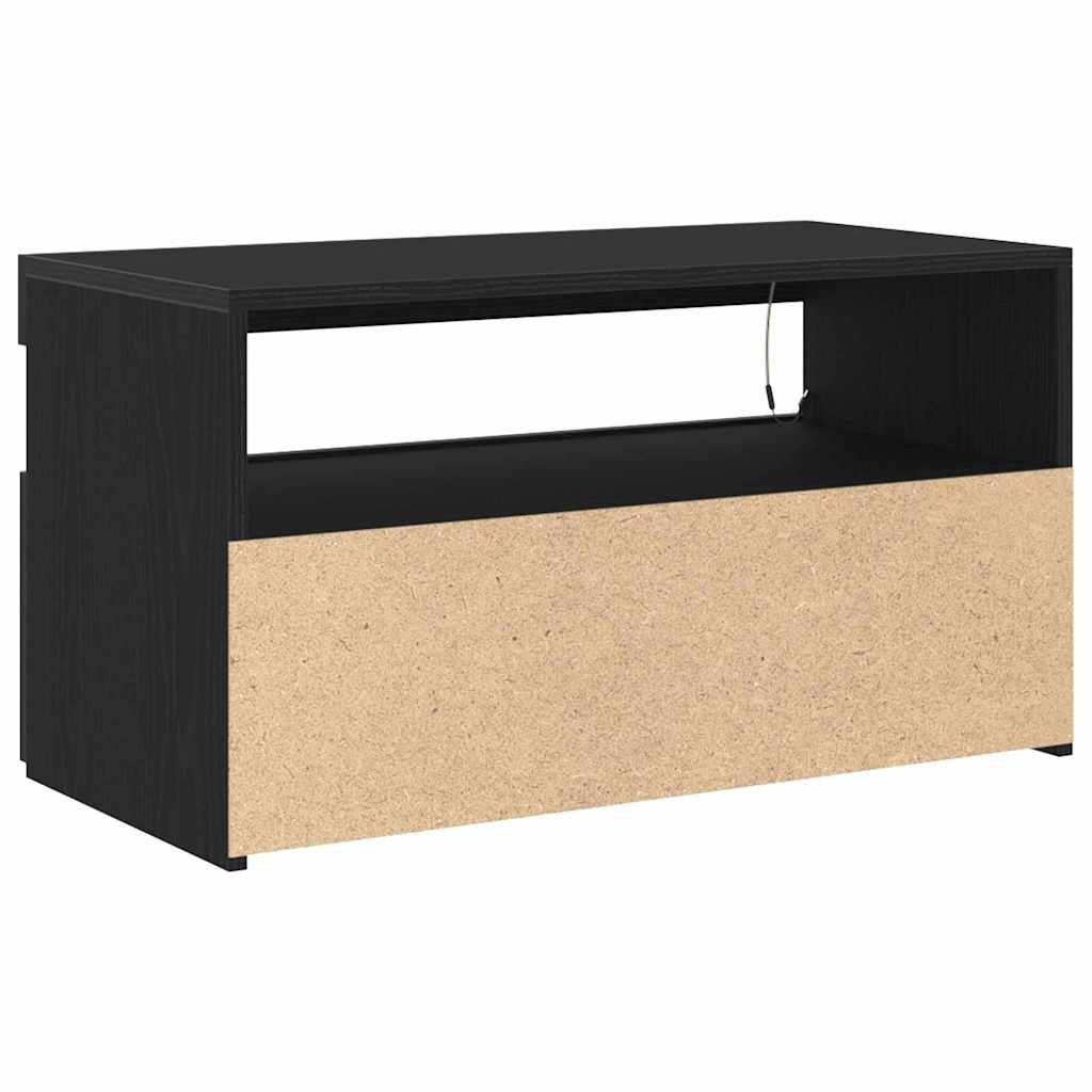 TV-Schränk mit LED 2 pcs Schwarz Eichen-Optik 75 x 35 x 40 cm