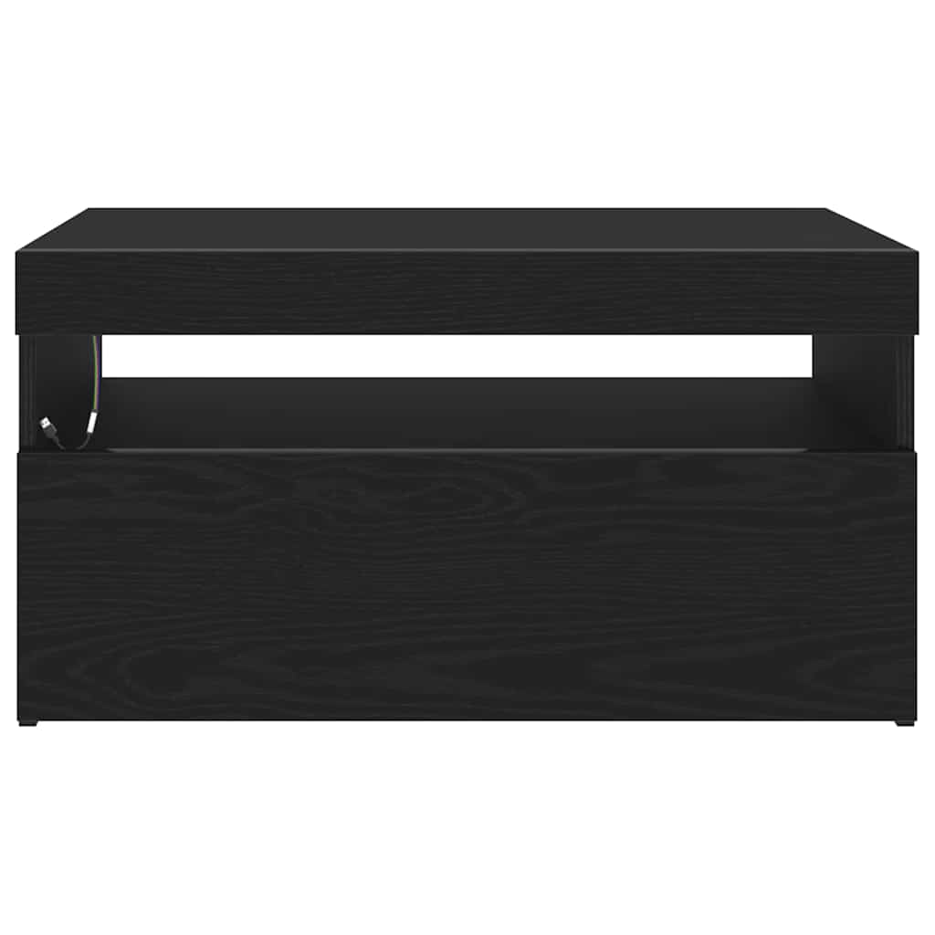 TV-Schränk mit LED 2 pcs Schwarz Eichen-Optik 75 x 35 x 40 cm
