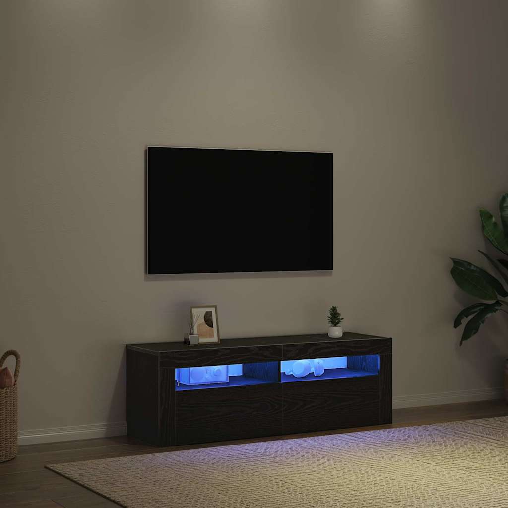TV-Schränk Schwarz Eichen-Optik 120 x 35 x 40 cm Holzwerkstoff