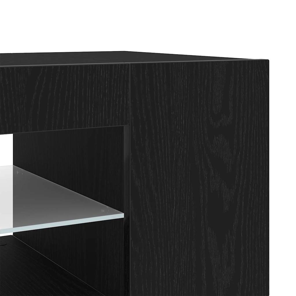 TV-Schränk Schwarz Eichen-Optik 135 x 39 x 30 cm Holzwerkstoff