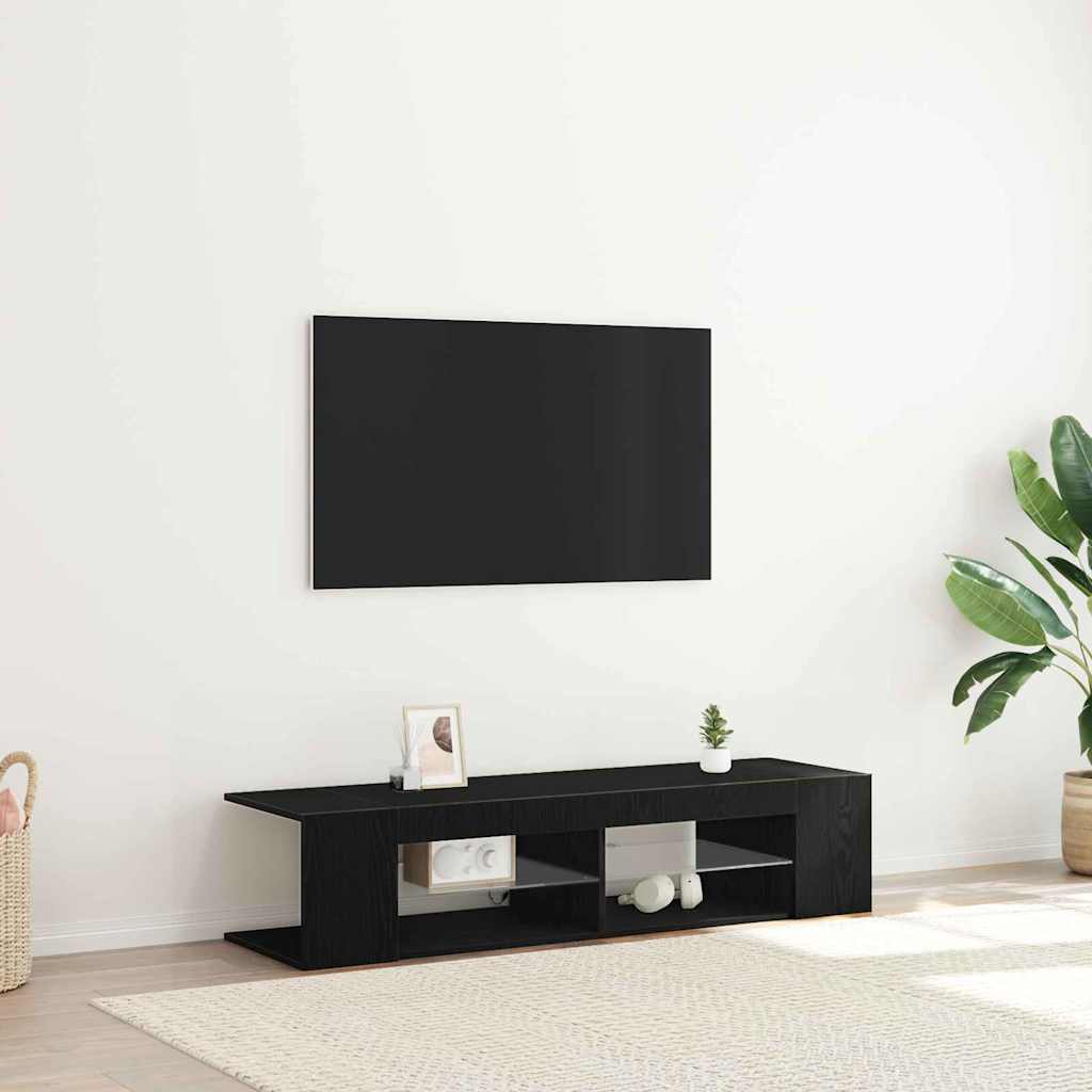 TV-Schränk Schwarz Eichen-Optik 135 x 39 x 30 cm Holzwerkstoff