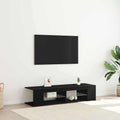 TV-Schränk Schwarz Eichen-Optik 135 x 39 x 30 cm Holzwerkstoff