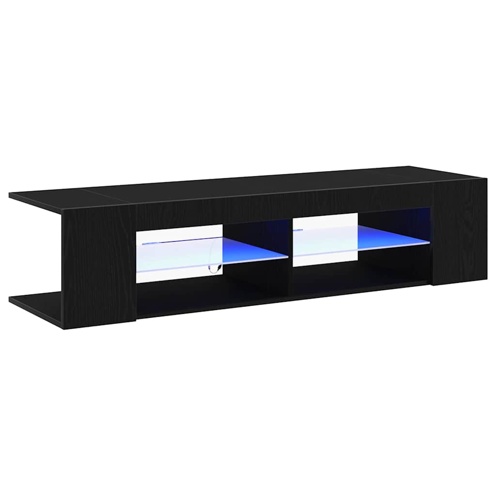 TV-Schränk Schwarz Eichen-Optik 135 x 39 x 30 cm Holzwerkstoff