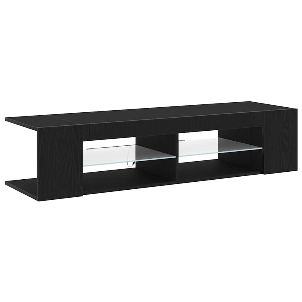 TV-Schränk Schwarz Eichen-Optik 135 x 39 x 30 cm Holzwerkstoff