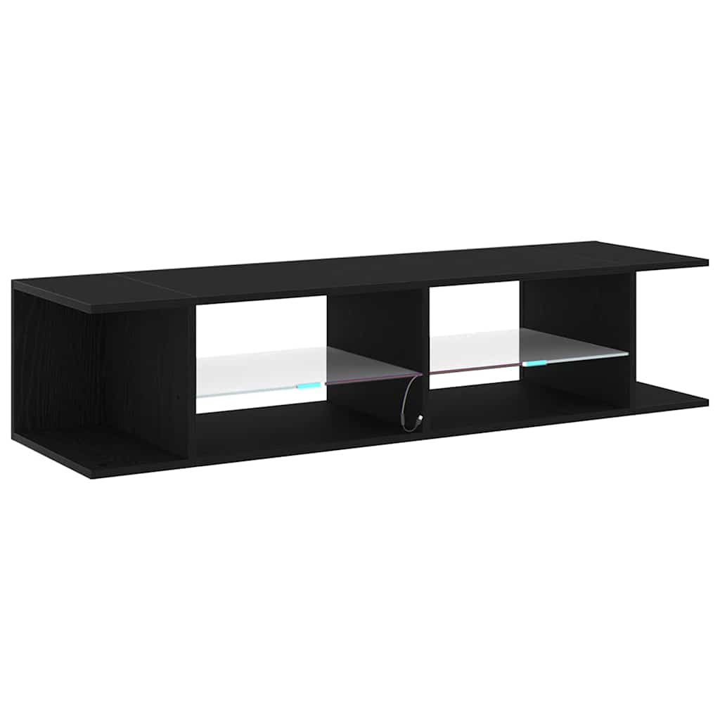 TV-Schränk Schwarz Eichen-Optik 135 x 39 x 30 cm Holzwerkstoff