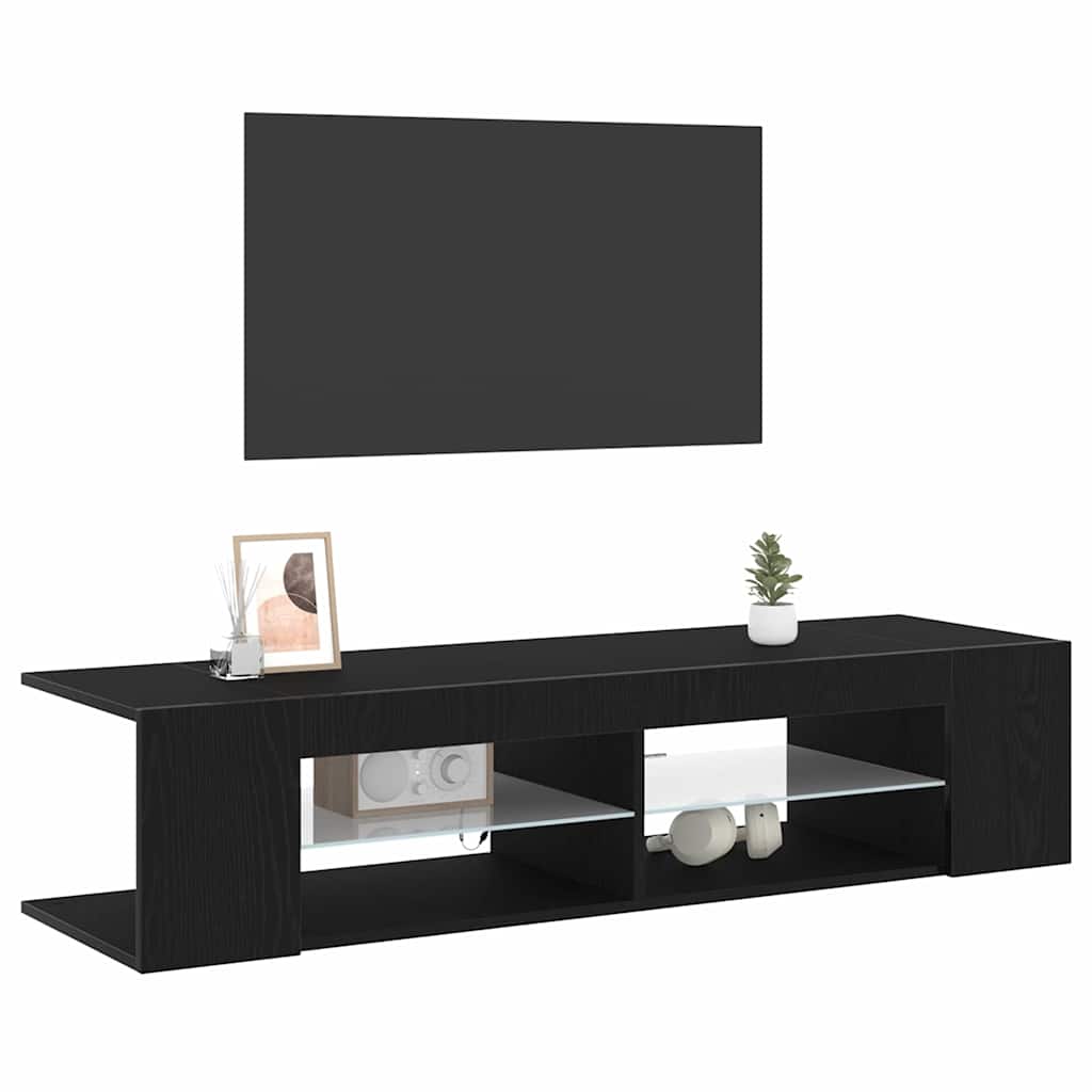 TV-Schränk Schwarz Eichen-Optik 135 x 39 x 30 cm Holzwerkstoff