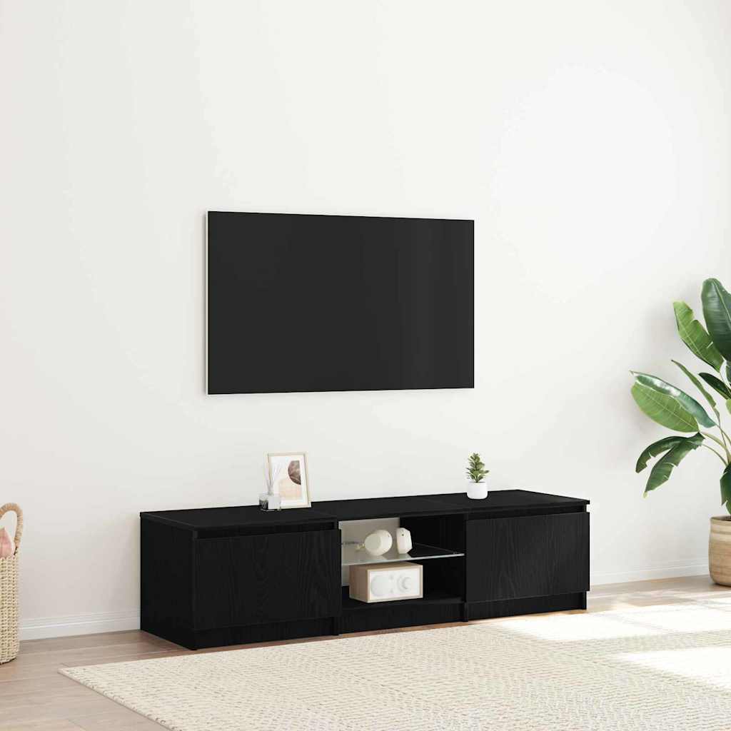 TV-Schränk Schwarz Eichen-Optik 140 x 38,5 x 36 cm