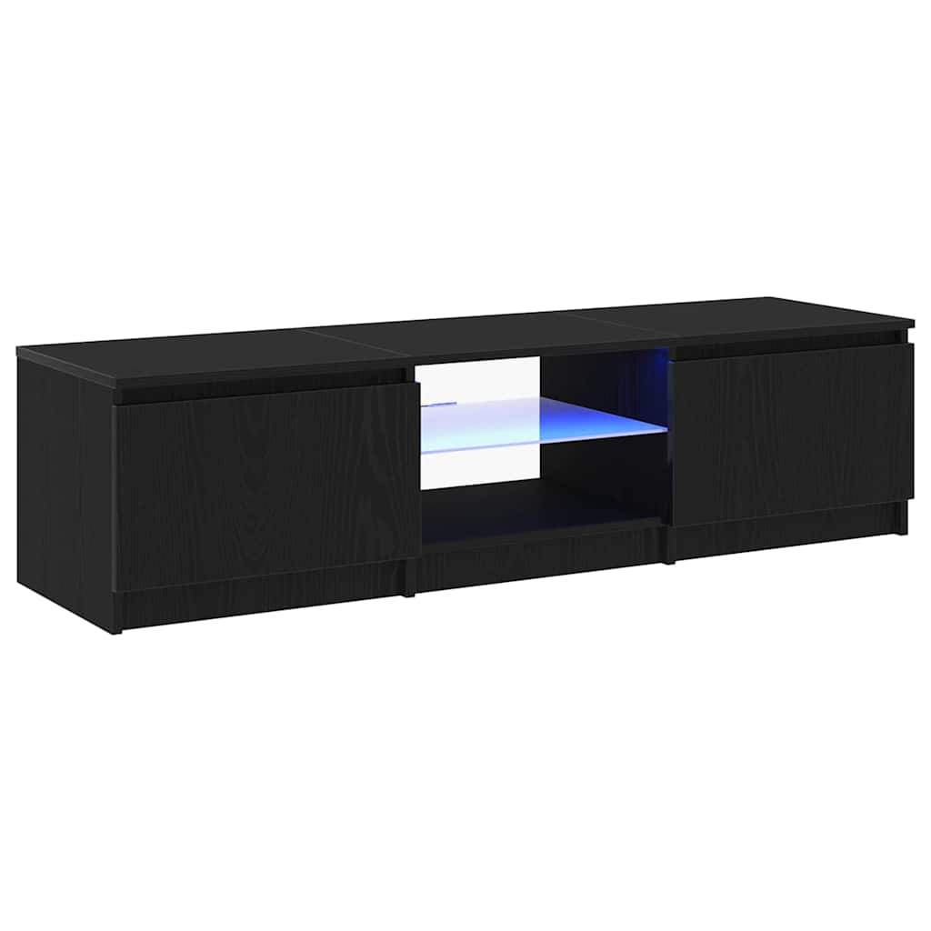 TV-Schränk Schwarz Eichen-Optik 140 x 38,5 x 36 cm