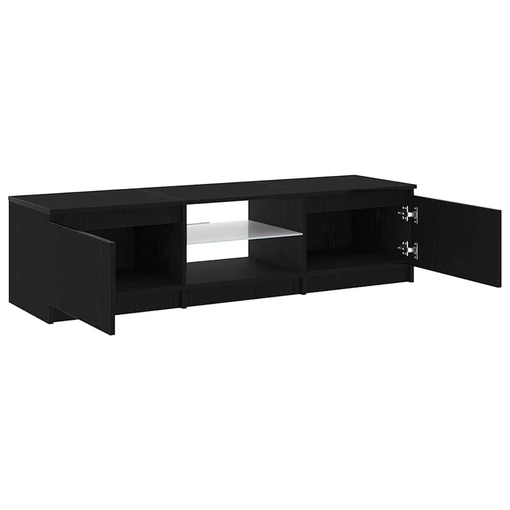 TV-Schränk Schwarz Eichen-Optik 140 x 38,5 x 36 cm