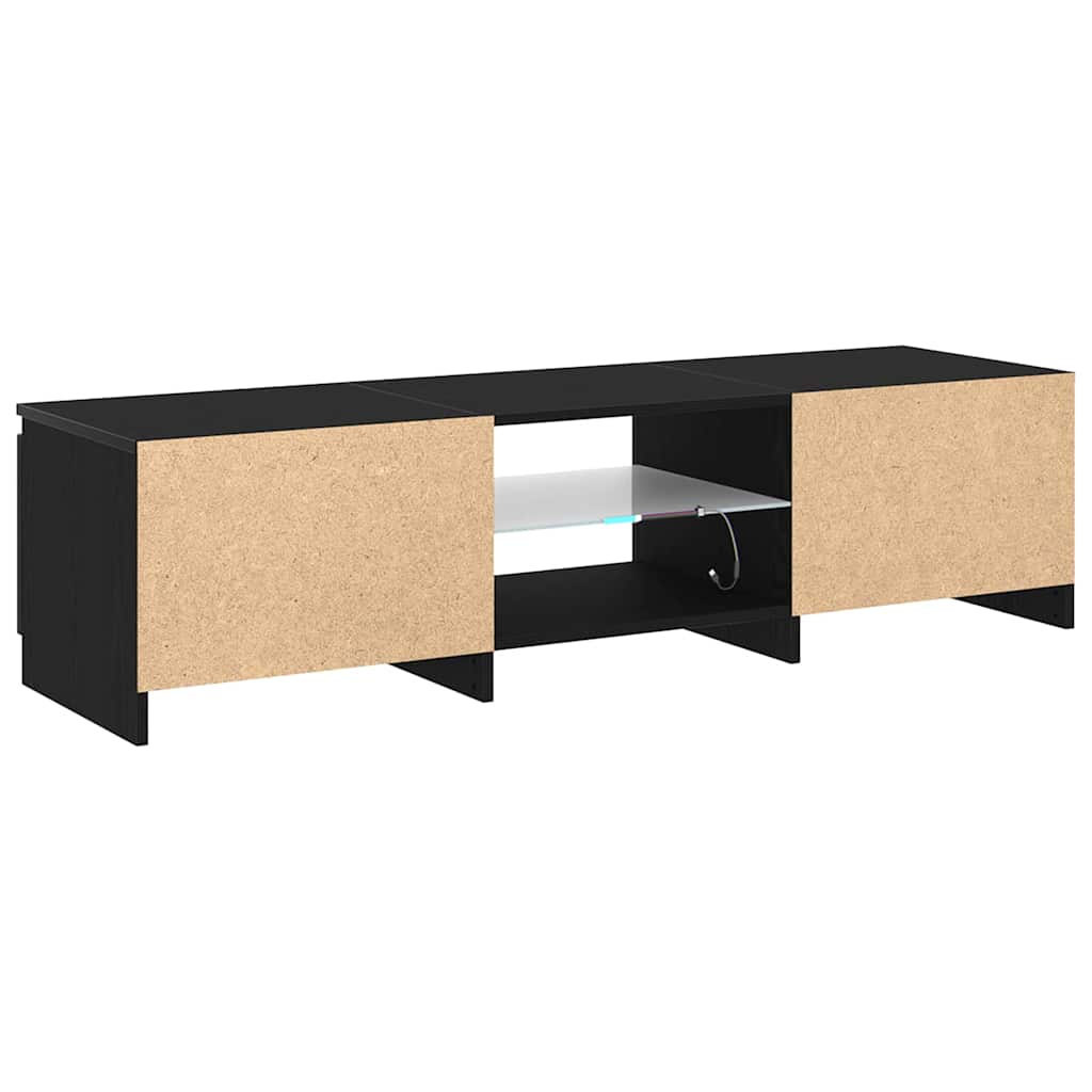 TV-Schränk Schwarz Eichen-Optik 140 x 38,5 x 36 cm