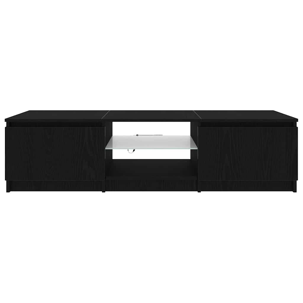 TV-Schränk Schwarz Eichen-Optik 140 x 38,5 x 36 cm