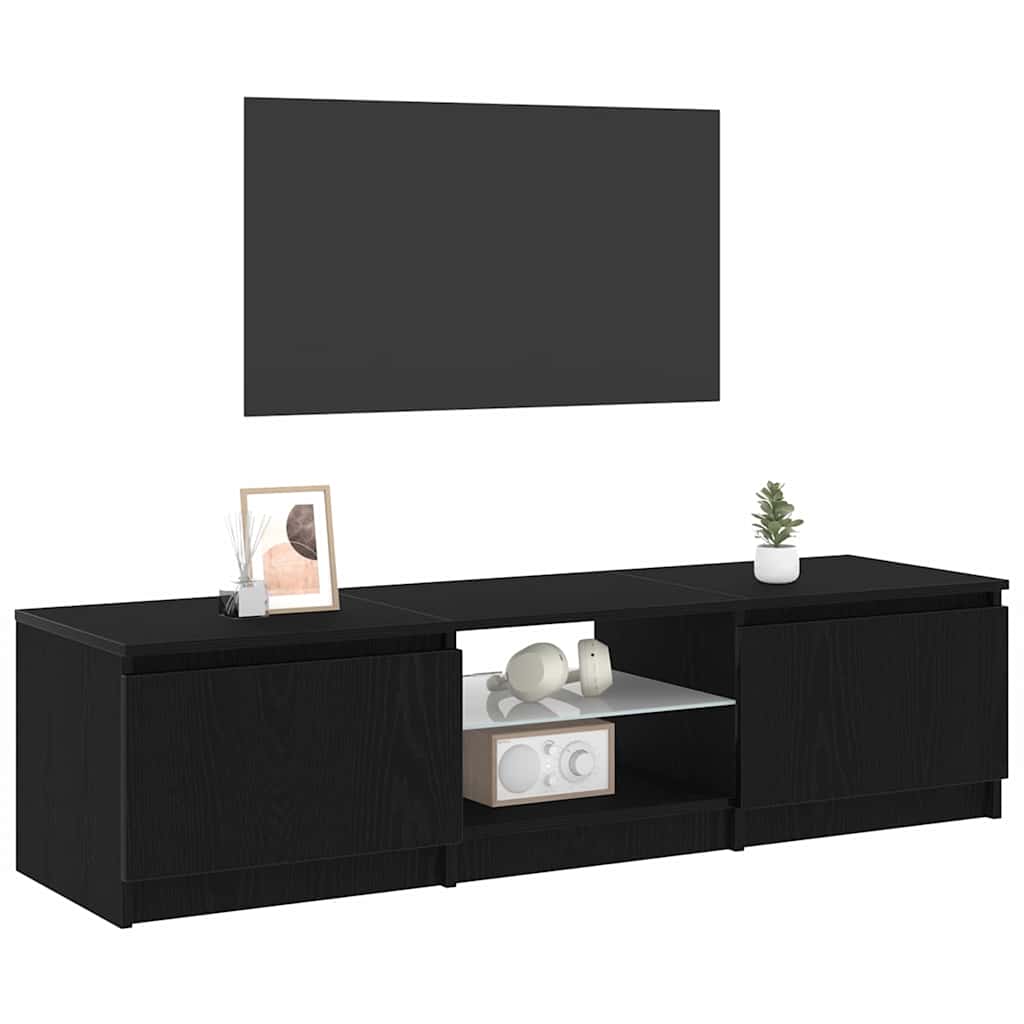 TV-Schränk Schwarz Eichen-Optik 140 x 38,5 x 36 cm