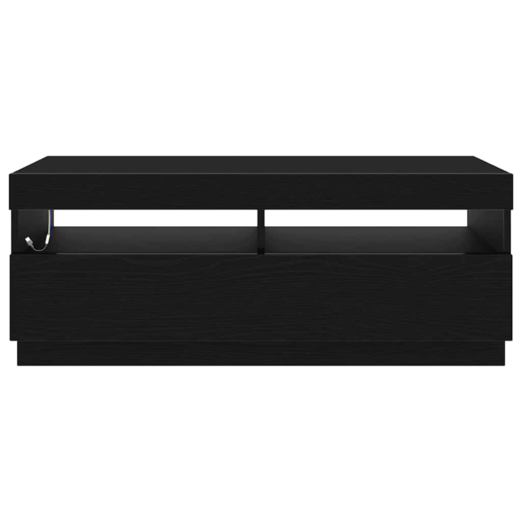 TV-Schränk Schwarz Eichen-Optik 100 x 35 x 40 cm Holzwerkstoff