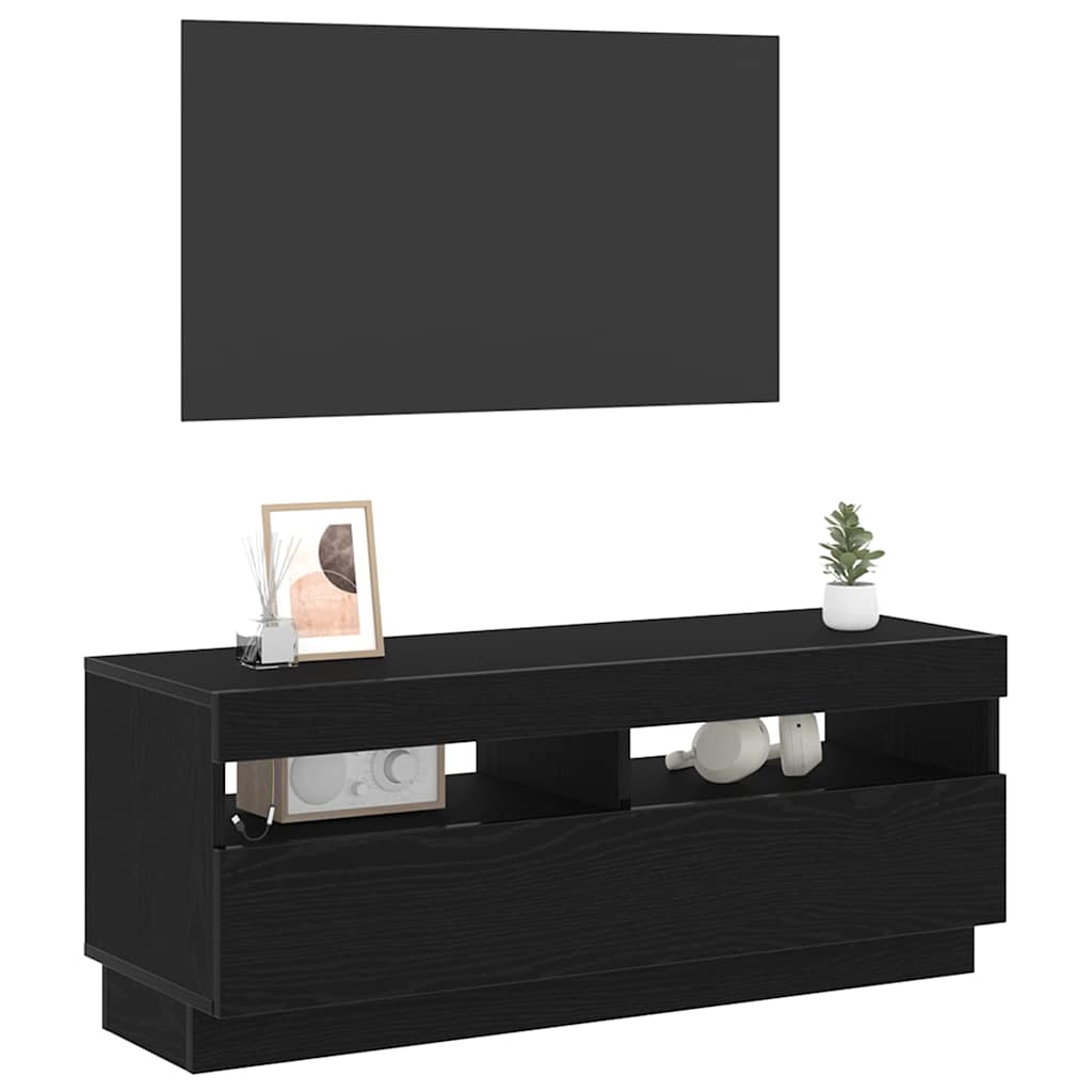TV-Schränk Schwarz Eichen-Optik 100 x 35 x 40 cm Holzwerkstoff