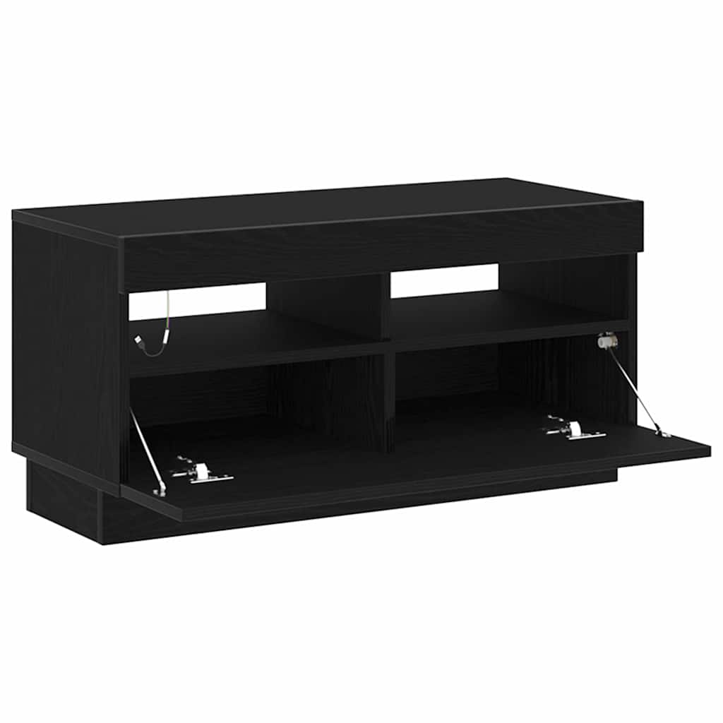TV-Schränk Schwarz Eichen-Optik 80 x 35 x 40 cm Holzwerkstoff