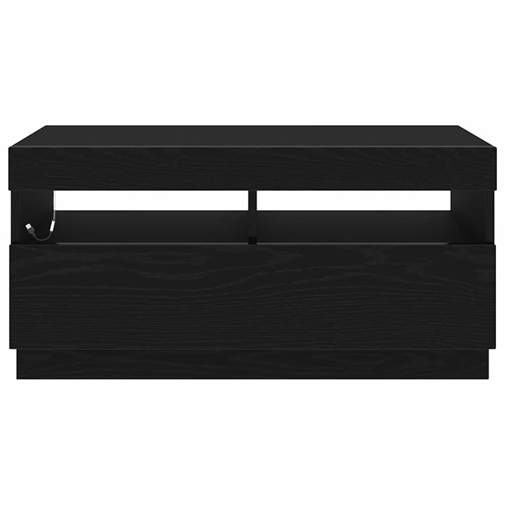 TV-Schränk Schwarz Eichen-Optik 80 x 35 x 40 cm Holzwerkstoff