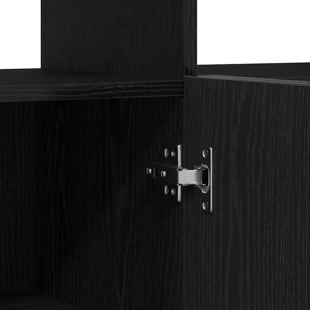 Sideboard Schwarz Eichen-Optik 80 x 35 x 75 cm Holzwerkstoff